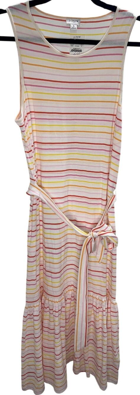 CLEARANCE!! NWT J Crew Factory striped tie waist cotton midi dress small